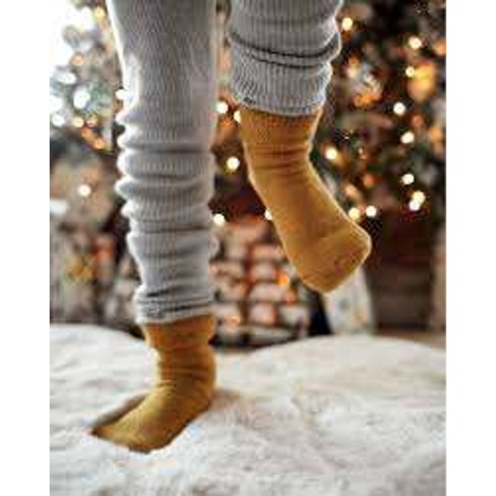 NUI Organics Lounge Socks Ochre 4/6y New With Tags